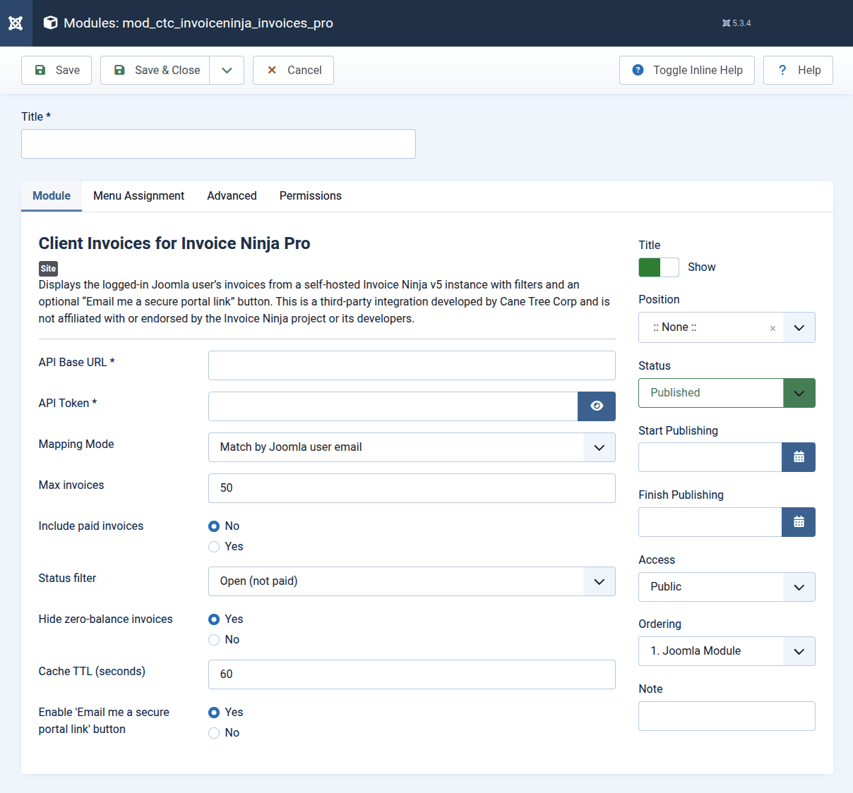 Client Invoices For Invoice Ninja Screenshot